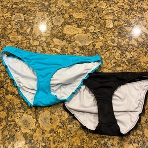 Venus Ruched Bottoms Black & Teal 10